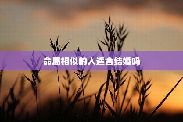 命局相似的人适合结婚吗