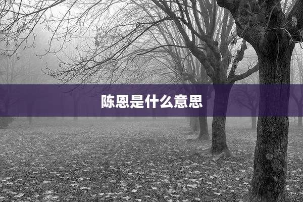 陈恩是什么意思