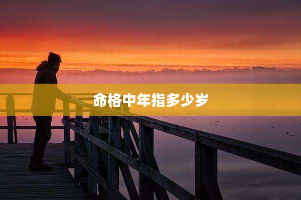 命格中年指多少岁