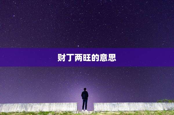 财丁两旺的意思