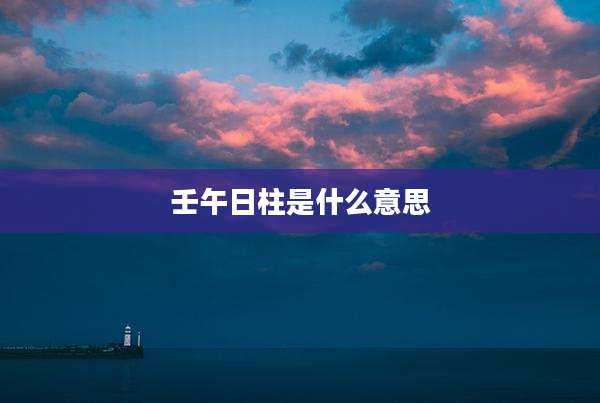 壬午日柱是什么意思