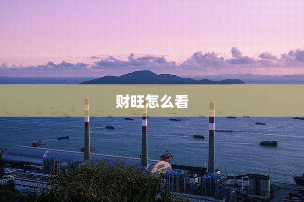 财旺怎么看