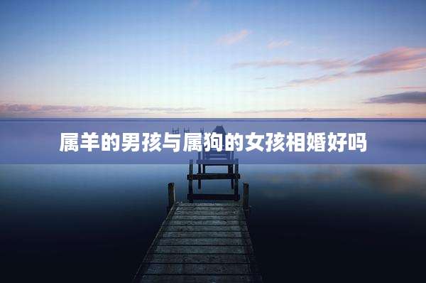 属羊的男孩与属狗的女孩相婚好吗