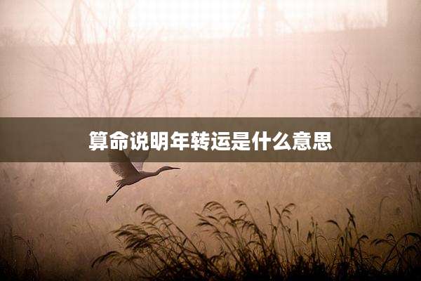 算命说明年转运是什么意思