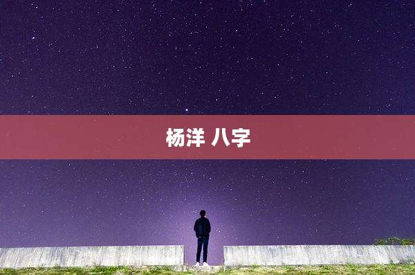 杨洋 八字