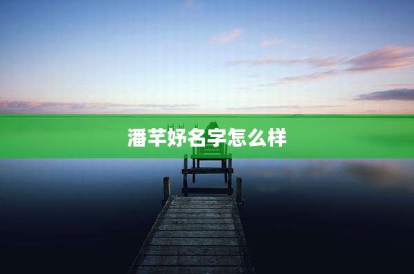 潘芊妤名字怎么样