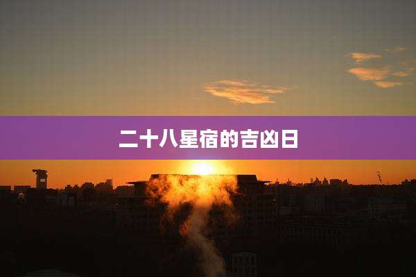 二十八星宿的吉凶日