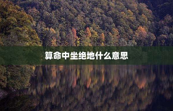 算命中坐绝地什么意思