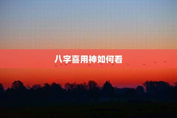 八字喜用神如何看