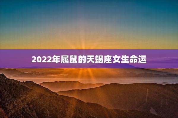 2022年属鼠的天蝎座女生命运