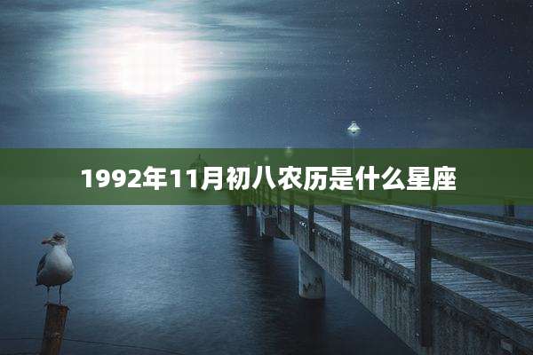 1992年11月初八农历是什么星座