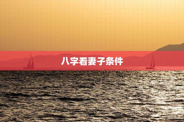 八字看妻子条件