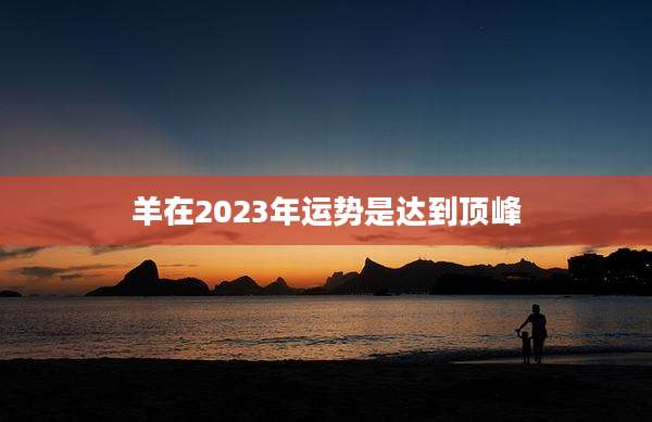 羊在2023年运势是达到顶峰