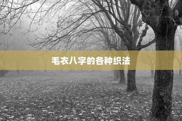 毛衣八字的各种织法