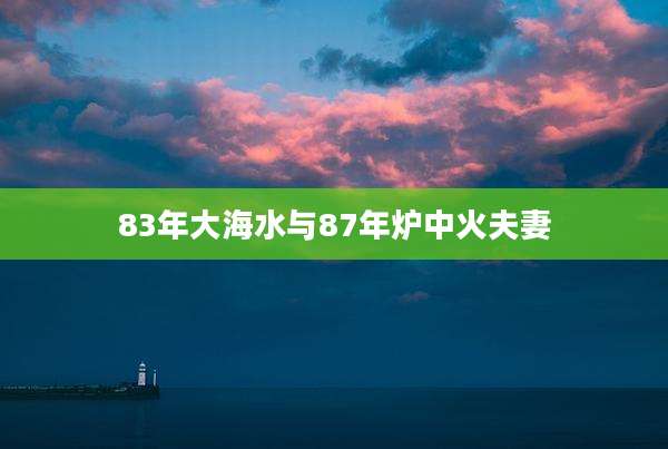 83年大海水与87年炉中火夫妻