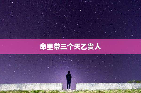 命里带三个天乙贵人