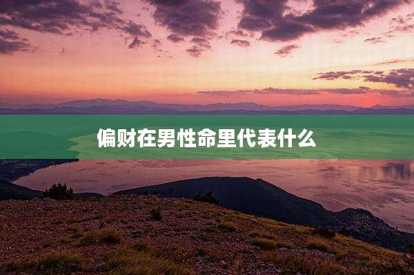 偏财在男性命里代表什么