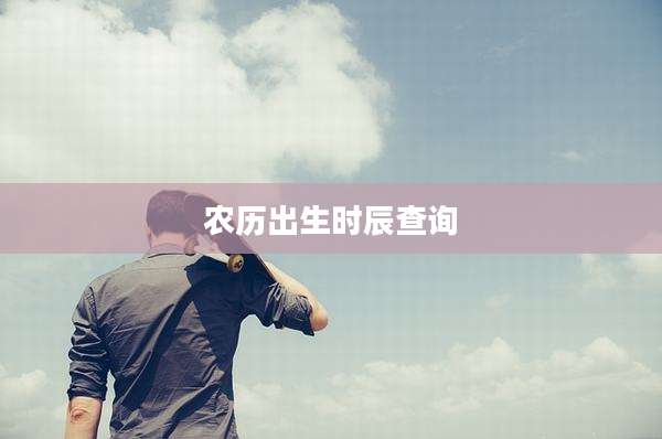 农历出生时辰查询
