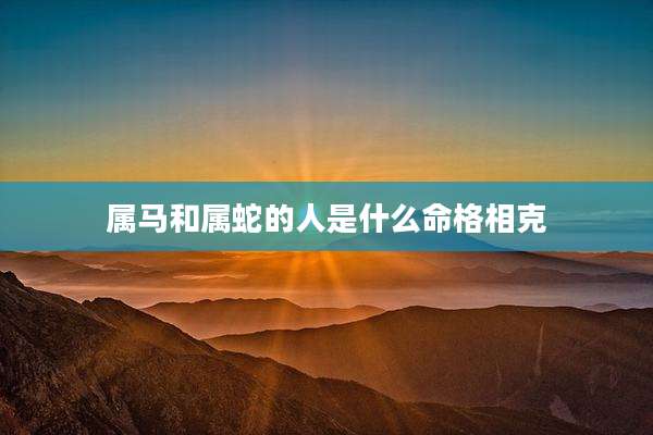 属马和属蛇的人是什么命格相克