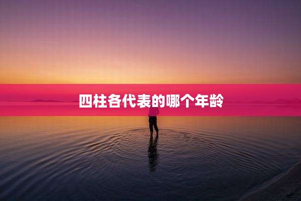 四柱各代表的哪个年龄