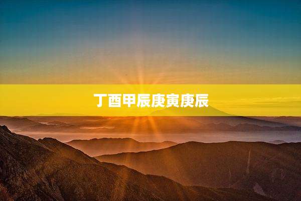 丁酉甲辰庚寅庚辰