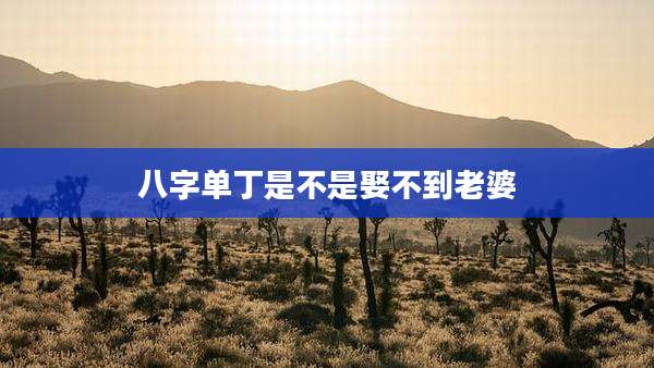 八字单丁是不是娶不到老婆