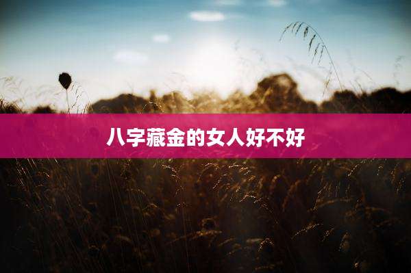 八字藏金的女人好不好
