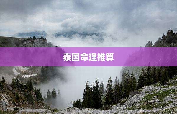 泰国命理推算