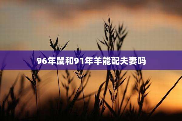 96年鼠和91年羊能配夫妻吗