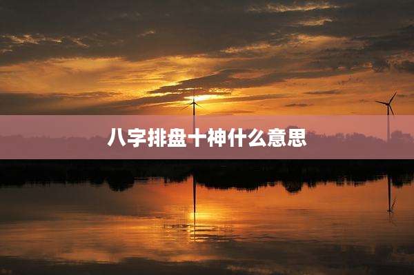 八字排盘十神什么意思