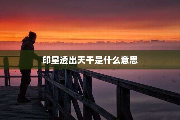 印星透出天干是什么意思