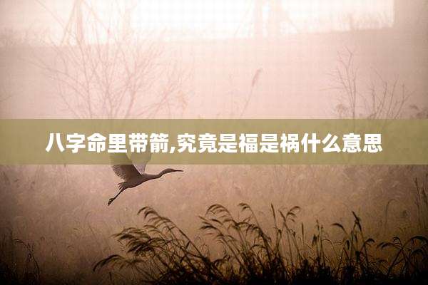 八字命里带箭,究竟是福是祸什么意思