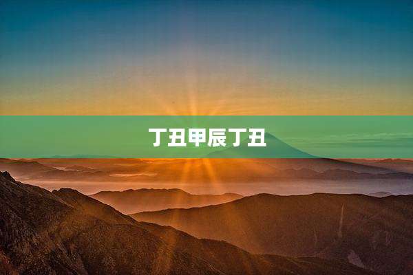 丁丑甲辰丁丑