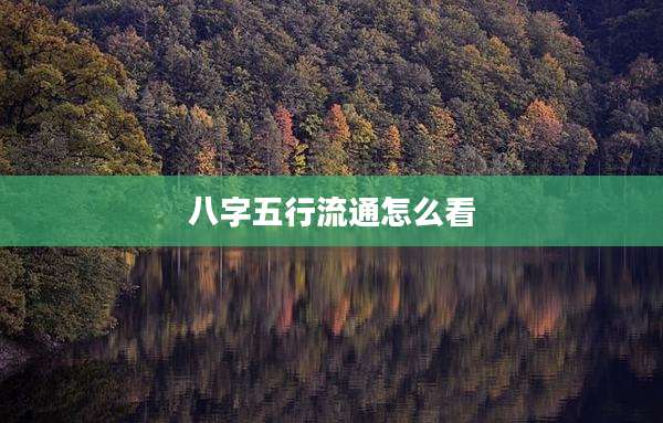 八字五行流通怎么看