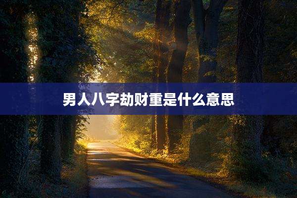 男人八字劫财重是什么意思