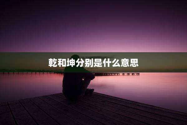 乾和坤分别是什么意思