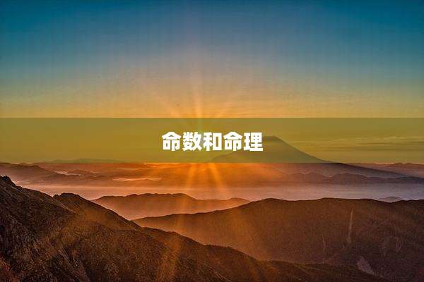 命数和命理