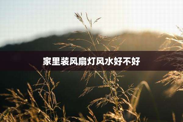 家里装风扇灯风水好不好