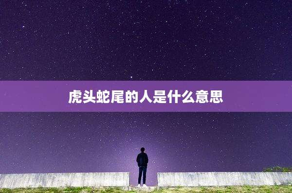 虎头蛇尾的人是什么意思