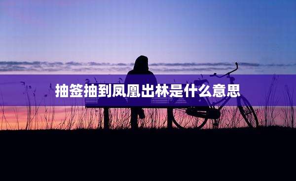 抽签抽到凤凰出林是什么意思