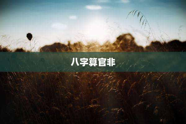 八字算官非