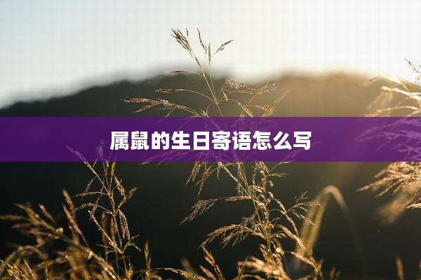属鼠的生日寄语怎么写