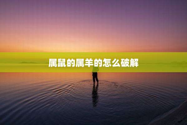 属鼠的属羊的怎么破解