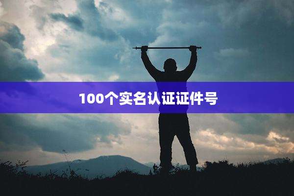 100个实名认证证件号