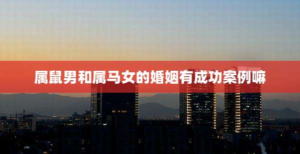 属鼠男和属马女的婚姻有成功案例嘛