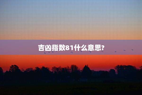 吉凶指数81什么意思?