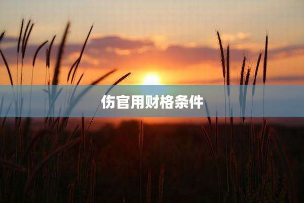 伤官用财格条件