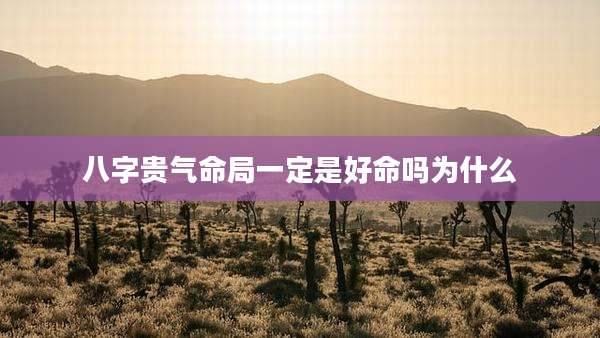 八字贵气命局一定是好命吗为什么