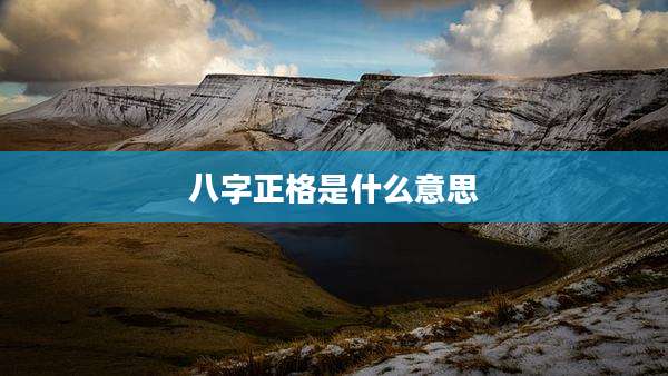 八字正格是什么意思