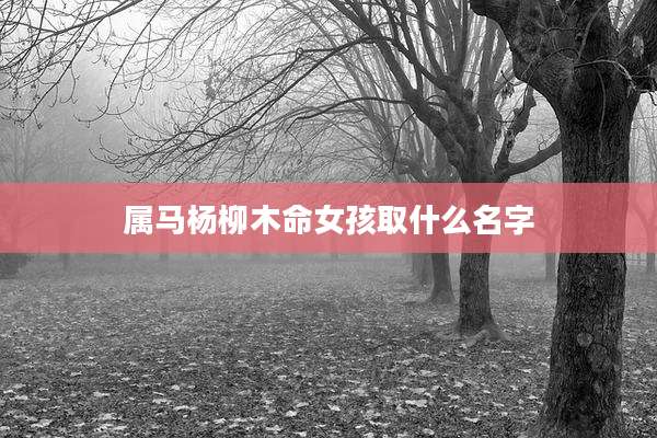 属马杨柳木命女孩取什么名字